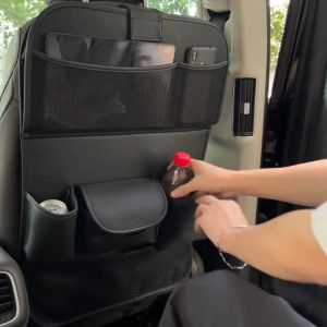 Universal Car Seat Backrest Accessory: Rear Dining Table & Multifunctional Storage Bag