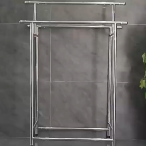 Clothes hanging rack Rak Baju Penyidai Clothes Drying Rack Three-pole stainless steel clothes rack with wheels
