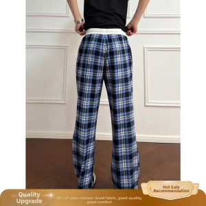OUMULONG | Mens Summer Light Ice Silk Tapered Pants