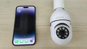 Ease Life App 5G/2.4G WiFi4MPIP54E27 Light Bulb Security Camera Indoor Outdoor Wireless Color Night Vision Motion Detection