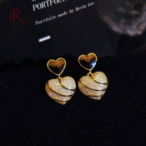 Frascati Women's Shiny Zircon Heart Pendant Dangle Earrings: New Fashion Jewelry & Premium Accessories