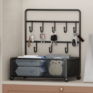 Entryway Key Storage Decorative Box Display Home Entrance Doorway Shoe Cabinet Wall Mounted Shelf Desktop Organizer Iron Painted Rectangular