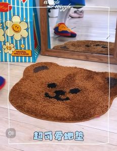 Wiggle Bear พรมเช็ดเท้าขนนุ่มสีน้ำตาล ของแท้ 100% พร้อมส่งในไทย