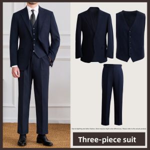Machine Washable No Iron Business Suit Men 3 Pieces
