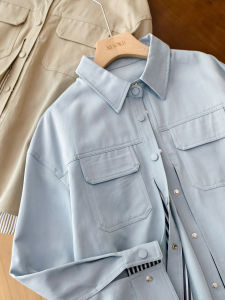 Oversized Tencel Cotton Shirtdress Jacket Tailored Silhouette Faux Layer Design