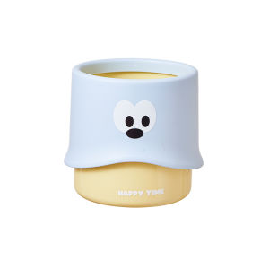 Cute Desktop Trash Can Small Size Office Waste Paper Bin Storage Bucket round Shape Plastic Material Yellow Duck Brand