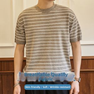 YOU XIN | Comfortable Breathable Stripe Short Sleeve T-shirt