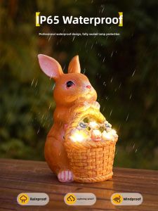 Rabbit Shaped Outdoor Solar Animal Light