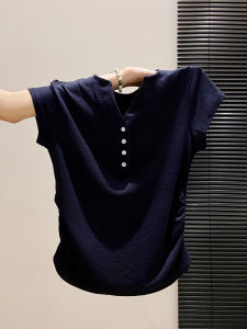 LUOSHAO | Slim Fit Half-Open Neck T-Shirt