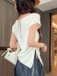 เสื้อยืดแขนสั้นผ้าฝ้ายคุณภาพสูงสำหรับผู้หญิง ฤดูร้อน 2025 ใหม่ ยุโรป แฟชั่นบาง คุณภาพสูง เสื้อตัวบน