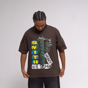 House of Smith Kaos Oversize Pria - Wasted Heavyweight Oversized Tshirt Brown - Oversize T Shirt