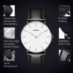 MIRETE ORIGINAL JAM TANGAN PRIA STRAP KULIT JAM TANGAN ANALOG DSAIN SIMPLE ANTI AIR
