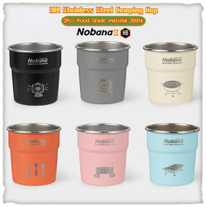 2Pcs Camping Cup 304 Stainless Steel 300ml Portable Food Grade Material Outdoor Drinking Mug Coffee Cup Picnic Travel