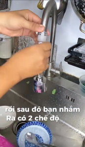Đầu vòi nước rửa chén tăng áp gắn được tất cả các vòi rửa bát va xoay 360 độ điều chỉnh tia nước