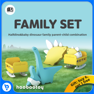HALFTOYS Magnetic Assembly Dinosaur Baby Rocking Bed Version Skeleton Animal Building Blocks Toy for Parent Child Interaction