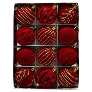 HongTaoKai | Red Velvet Hollow Christmas Ornaments 6cm