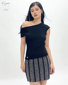 CUPPA - BISCUIT Knit Top (2 สี) เสื้อคอปาดไหมพรม ลายทอ Rib 3 ระดับ เก็บทรง จัดให้เป็นทรงไหล่ตกได้ ลายทอชัด เนื้อผ้าหรู ยืดหยุ่นสูง ไม่ระคายผิว