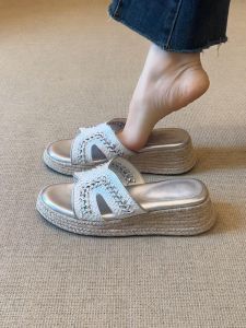 XIANNIWEI | Silver Thick Sole Mule Sandals