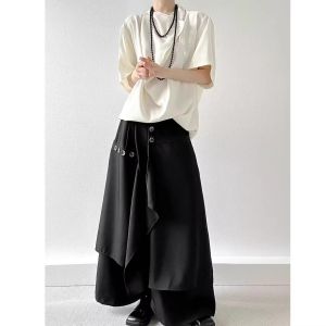 กางเกงขายาวทรงหลวมสไตล์ญี่ปุ่น ดีไซน์เรียบง่าย ทรงหลวม กางเกงขายาวทรงลำลอง ทรงลำลอง ทรงลำลอง สไตล์ญี่ปุ่น