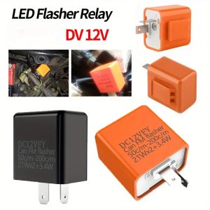 1Pcs 2Pin 12V Speed Adjustable LED Flasher Relay Electronic Flasher Relay Fixes Motorcycle Turn Signal and Hazard Warn Hyper