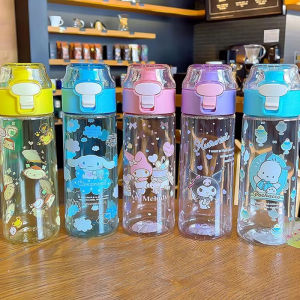 550ml New Cute Sanrio Cinnamoroll Kuromi Water Cup Girls Plastic Cup High Temperature Resistant Summer ChildrenS Water Bottle Gift