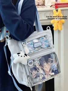 Large Capacity Slant Cross School Bag Japanese Style Ins Girl Campus Pain Package Single Shoulder Bag for Junior High School Students