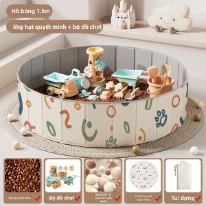 QIAOLEXIONG | Bể Chơi Cát Trong Nhà Không Độc Hại với Dụng Cụ Đào Cát An Toàn Giống Yến Mạch và Quả Bóng Chơi