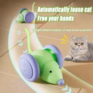 Electric Mouse Car Pet toys Interactive Cat Toy Rechargeable Automatic Teaser with Intelligent Obstacle Avoidance Pet Products