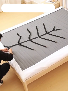 ที่วางคลิปผ้าปูที่นอน กริปเปอร์ ตัวยึด คลิปยึดกริปเปอร์ 6เส้น คลิปหนีบ 12ตัว