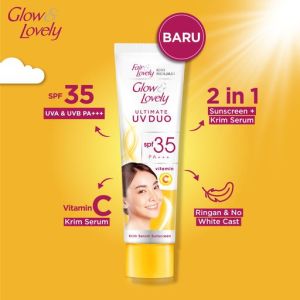 Glow & Lovely Ultimate UV Duo Krim Vit C & Niacinamide Sunscreen SPF 35 PA+++ 40gr Vitamin C Dan Niacinamide Melindungi Dari Sinar Uv Kulit Glowing Dan Cerah Dermacare Untuk Kulit Normal - Lazada