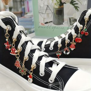 5PCS Christmas Hat Tree Candy Shoe Pendants Decoration Bell Santa Claus Shoelaces Charms Snowflake DIY Shoe Buckles Accessories