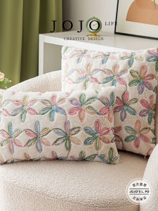 JOJOS L. PD.Lamp. Embroidered Cushion Cover Living Room Sofa Backrest Pillow Case Square Shape PP Cotton Filling Universal Use