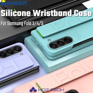 INOVAGEN Silicone Wristband Phone Case For Samsung Galaxy Z Fold 345 Series with Wrist Strap/Shockproof Soft Cover