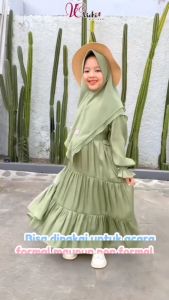ZIVHA FASHION-HELENA DRESS ANAK/GAMIS ANAK PEREMPUAN MUSLIM/DRESS ANAK PEREMPUAN LEBARAN 2024
