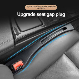 JBMBHC Car Seat Gap Filler Organizer Side Seam Plug Strip Leak-proof Filling With Seat Belt Holes Storage Pockets Interior Accessories