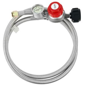 Bộ Điều Chỉnh Áp Suất Gas Bằng Thép Không Gỉ 5FT Đồng Thau Có Ống Điều Chỉnh 30 PSI Dùng Cho Bếp Nướng Gas Bếp Cắm Trại - Phụ Kiện Nấu Ăn Ngoài Trời Chịu Nhiệt