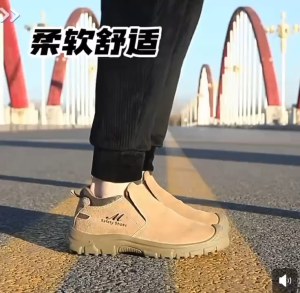 【In Stock】Mens protective shoes - no shoelaces design - anti-shatter and anti-welding work shoes - fire-resistant steel toe cap - resistant to manufacturing wear