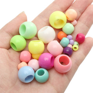 Mixed Ice Cream Color Acrylic Beads Big Hole Loose Spacer Beads For Handmade Bracelet Necklace Keychain DIY Craft Jewelry Making Accessories