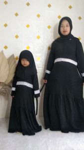 Gamis Couple Muslim Ibu  anak Nagita  Bahan Crinkel