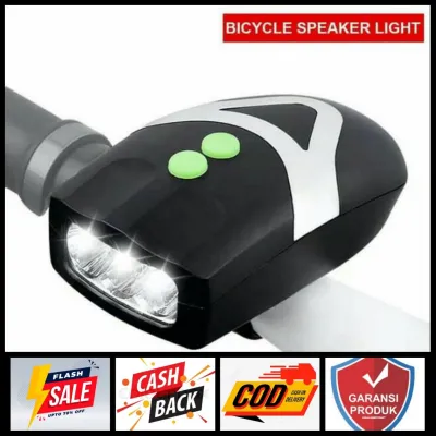 Lampu Sepeda Plus Klakson Senter Sepeda 2in1