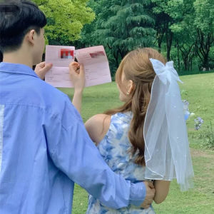 Get a Certificate and Shoot Mori Style Proposal Registration Hair Accessories Small Veil