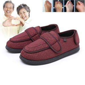 รองเท้าผู้หญิงรองเท้าใส่เดินวัยกลางคนและผู้สูงอายุเบาหวานรองเท้าเท้าบวมสบายปิดปลายเท้าโฟมจำรูปเบาหวานอาการบวมน้ำที่ปรับได้รองเท้าส้นเตี้ย34-43