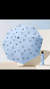 Sunny/rainy/umbrella/sky blue/cute/personality/dog/puppy/Black vinyl sunscreen/fresh/8 ribs/100cm/Very personal puppy