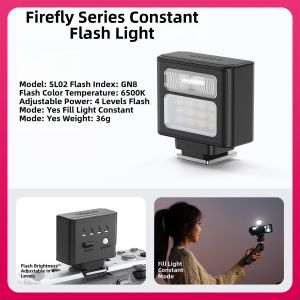 Ulanzi SL02/03 Firefly Series Flash Compact Super Bright Universal Compatibility Hot Shoe External Flash for Sony Fuji Canon Nikon Mirrorless DSLR Cameras Continuous Lighting