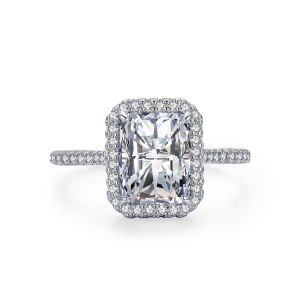 Ailmay Genuine 925 Sterling Silver Emerald Cut Classic Luxury Rectangle 3CT AAAAA CZ Rings For Women Romantic Wedding Jewelry