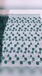 African Lace Fabric Embroidered Sequined Nigerian Lace Fabrics 3D Flowers 2026 High Quality French Tulle Lace Fabric For Dress