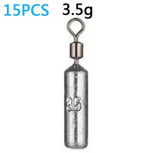 Fishing Weight 15PCS/Lot Sinker Mold 3.5g 5g 7g 10g 14g 20g Tube Bullet Plumb Pendant Metal Jig Sast Sea Tackle Kit Pesca Tool
