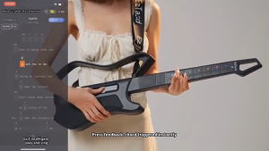 EXPOSE Smart Stringless Travel Guitar Future Youth Foldable Neck 84 Chords 12 Keys 100 Rhythms Drum Machine App