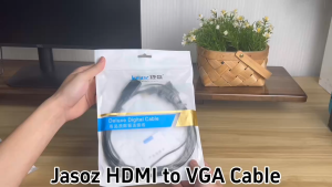 Jasoz HDMI to VGA Cable 1080P Male to Male 2.0 Cable With 3.5mm Audio And Usb For Lcd Dvd Hdtv Xbox Ps3
