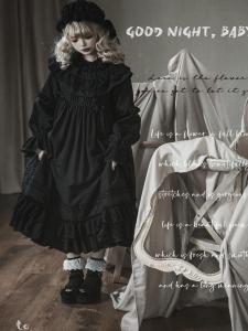 Black Good Night Op National Brand Original Classical Dark Goth Style Doll Sense Lolita Jacquard Cotton